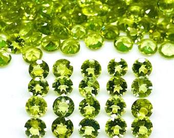 50 Pcs Lab grown green sapphire 3mm Round Cut Top Quality Loose Gemstones, Loose Green sapphire Gemstone For Jewellery Making.