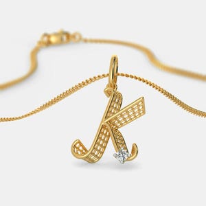 Pingente da letra "K" The Kind em prata esterlina 925, pingente do alfabeto com a letra K cravejada de zircônias e revestimento em ouro 18k.
