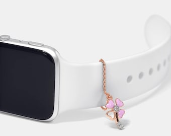 Ciondolo per orologio Florea, ciondolo in argento sterling 925, ciondolo per orologio Florea, ciondolo per Apple Watch, ciondolo per cinturino dell'orologio, regalo per lei.