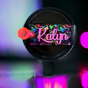 Personalized Neon Tumbler Topper | Tumbler Name Tag | Tumbler Decoration | Acrylic Name Tag | Tumbler Lid Tag | Tumbler Name Label