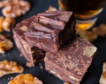 Rum Fudge | Alcohol Zinged™ Infused Dark Chocolate Gourmet Fudge - Edible Gifts for Him - No Buzz Treats