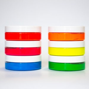 transparent, non-opaque neon colors - for fabric and paper