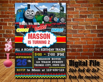 Thomas The Train Invitation Etsy