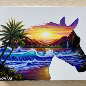 Daily challenge #348 /  Riding the Waves Silhouette Painting