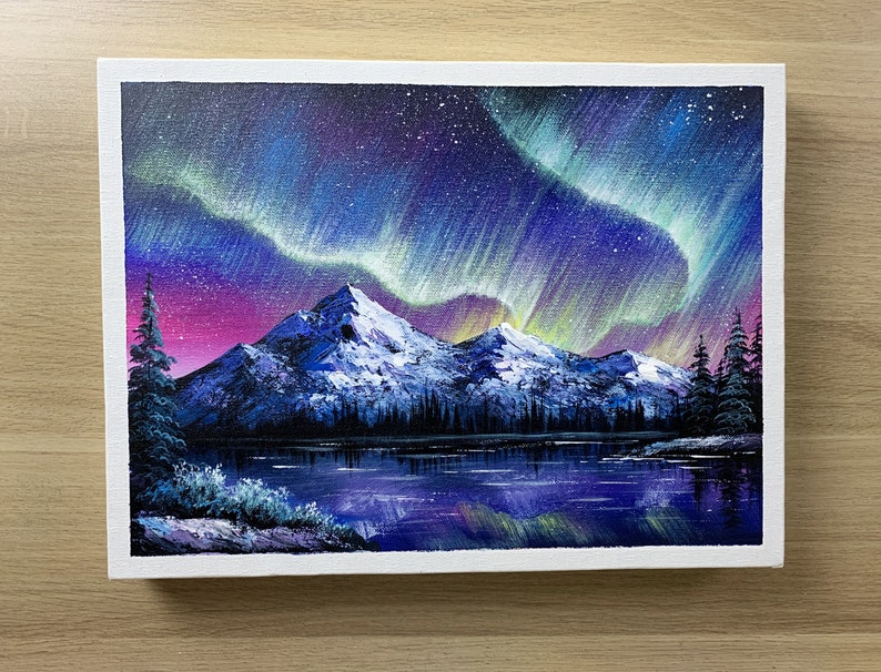 Daily Challenge 66 /Bob Ross Style / Northern Lights