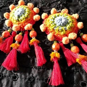 Orecchini con mandala all&#39;uncinetto