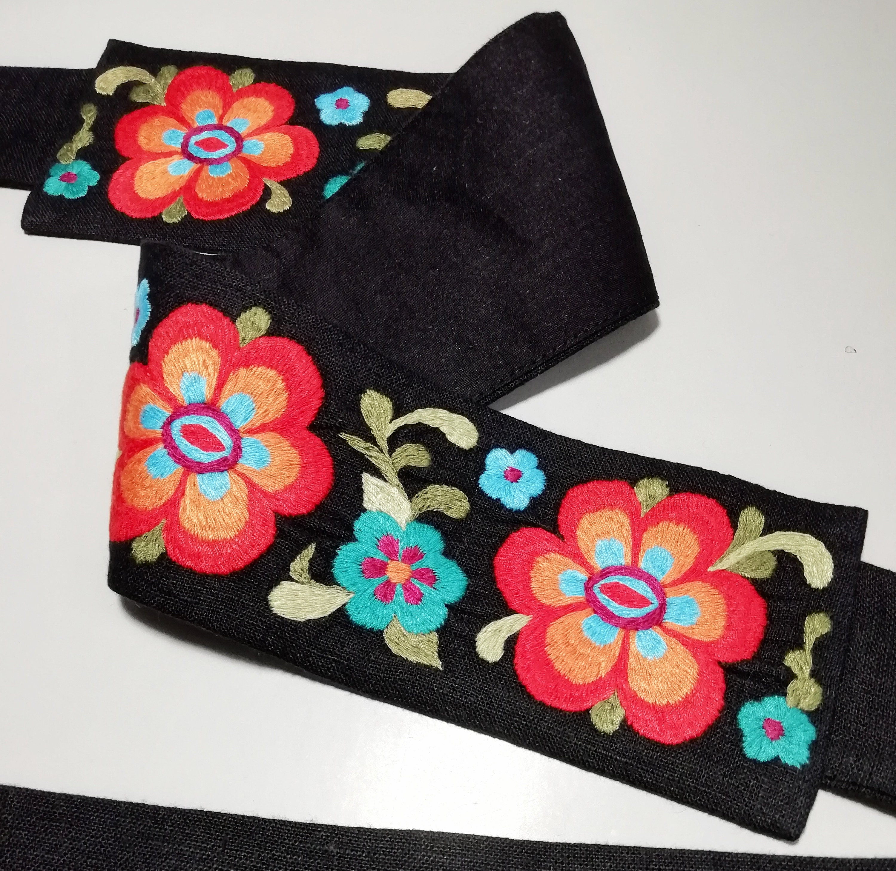 Embroidered black belt Wedding ethnic belt Mexican belt woman Etsy