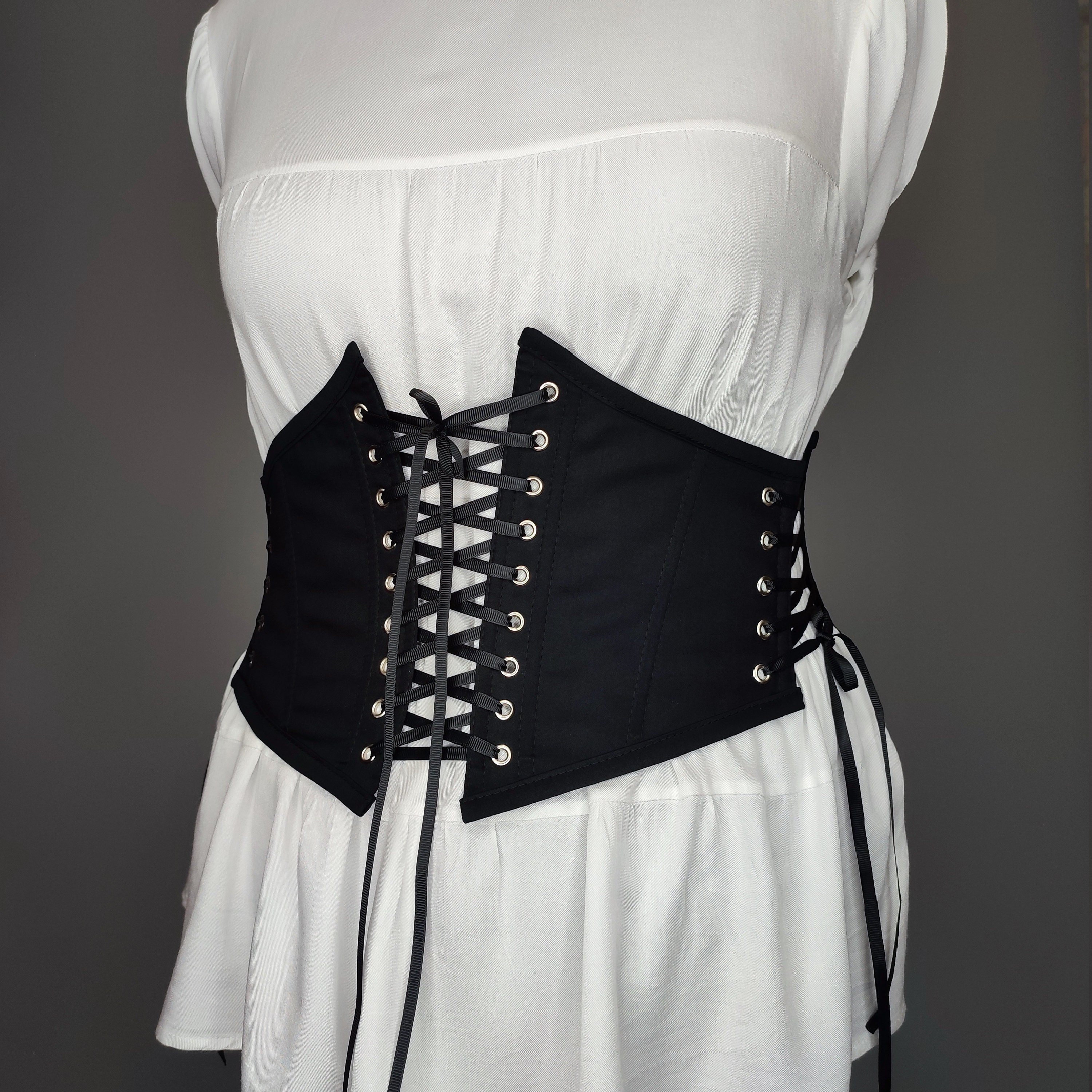 Black Corset Belt Satin Underbust 