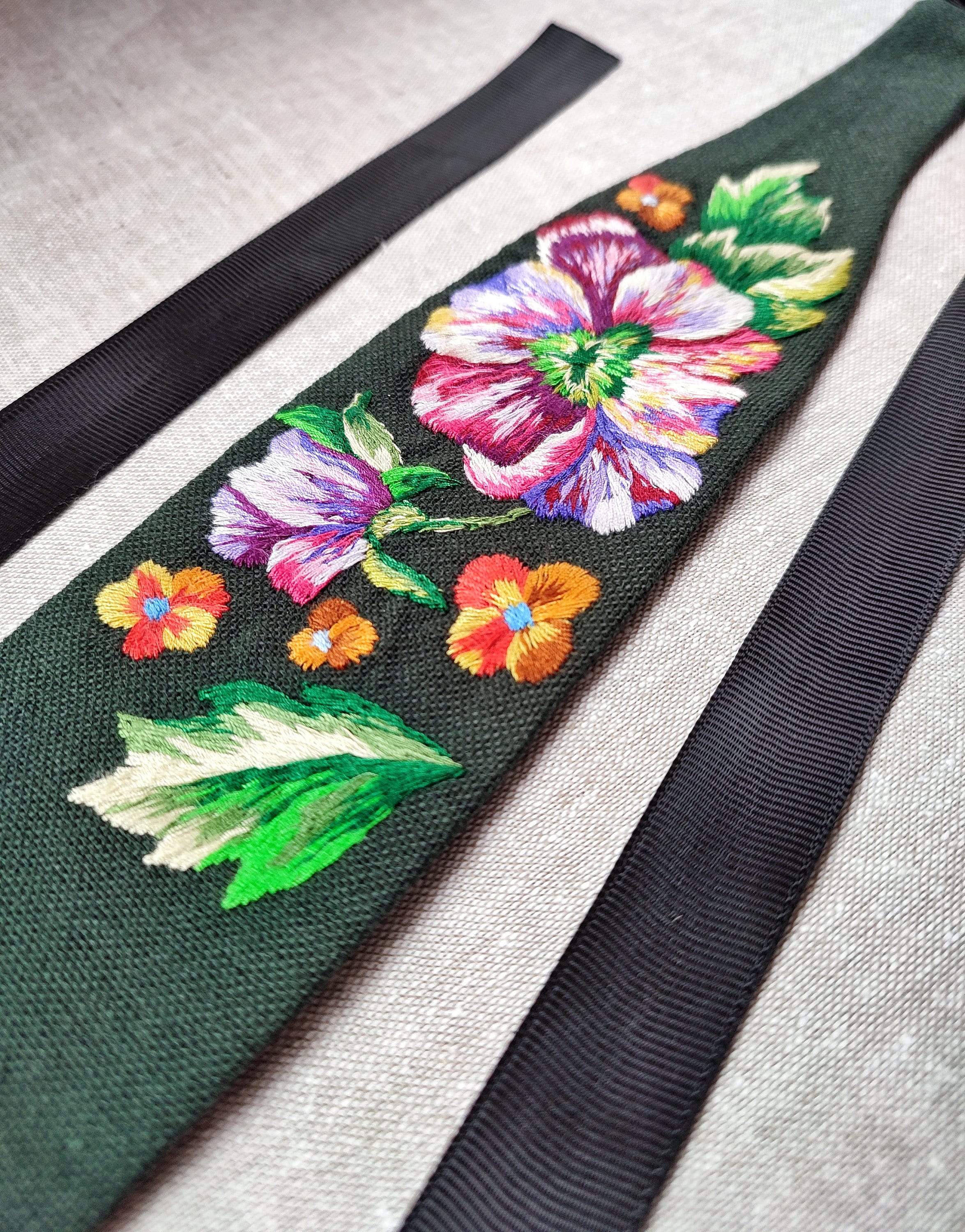 Handmade embroidered headbands for women Floral hairband Wide Etsy