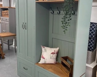 Storage bench cupboard,boot and mud room or halls.Handmade in Kent.