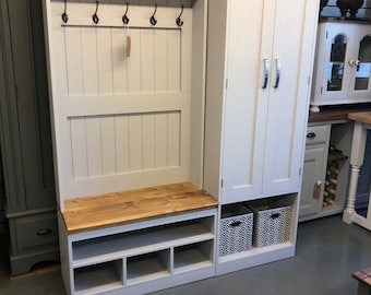 Boot room / hall Coat & Shoe Storage furniture handmade sustble wood- Kent furniture Showroom-furniture all rooms