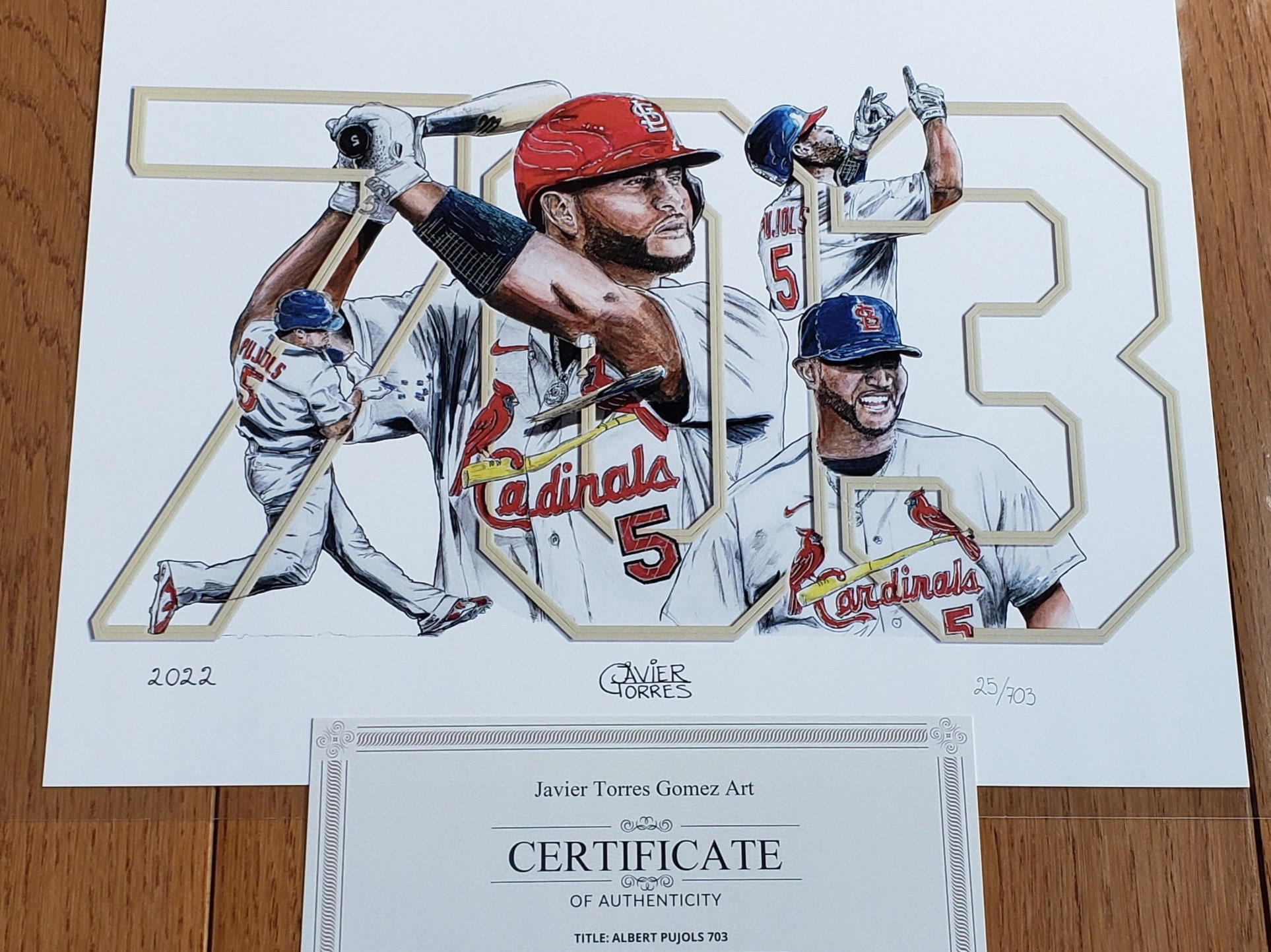 Wainwright Pujols & Yadier Molina Artwork Print -  Norway