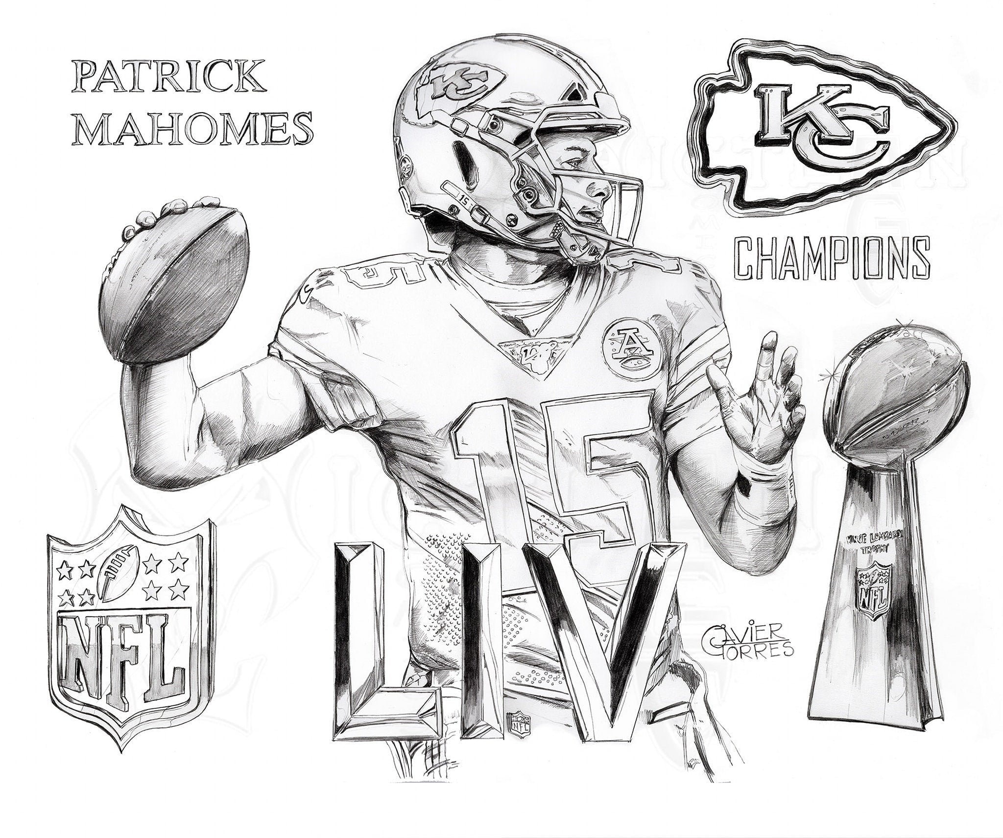 Patrick Mahomes Coloring Picture Coloring Pages