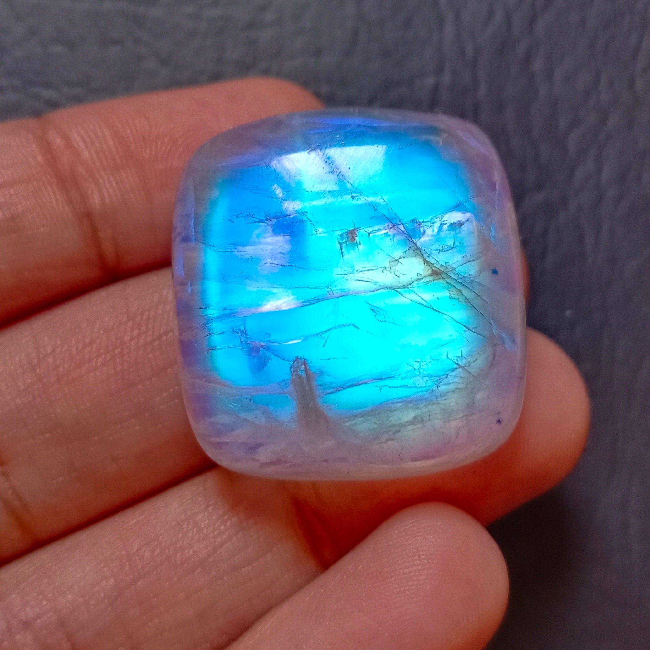 AAA erstaunliche natürliche Feuer Regenbogen Mondstein | Etsy