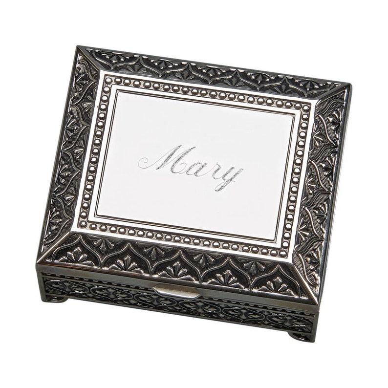 Engraved 4 Square Keepsake Box Jewelry Box Bridesmaids Personalized Flower Girl Birthday Gift for Her