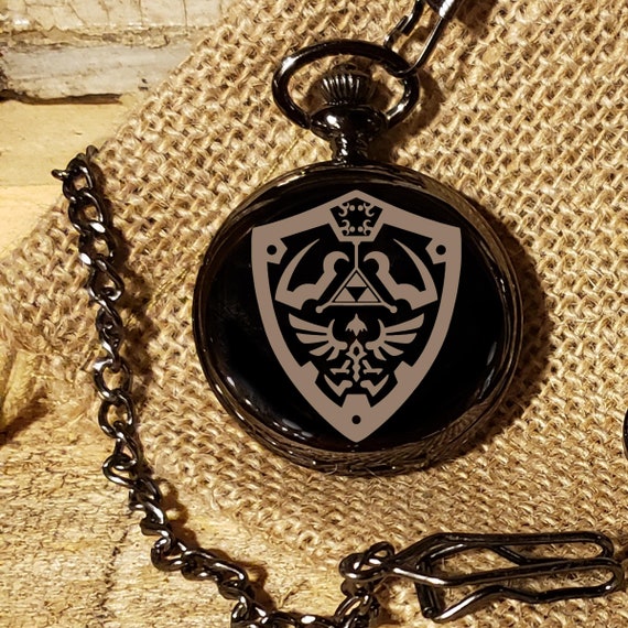 Personalized Gunmetal Geek Video Game Hylian Shield Design Etsy