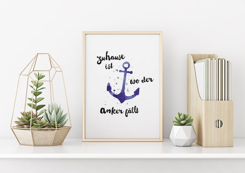 Zuhause Ist Wo Der Anker Fällt A4 Print Zuhause ist wo der Anker fällt | Etsy
