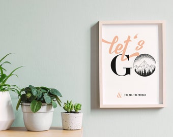 A5 Print "Let's go & travel the World"