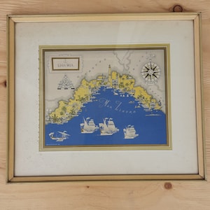 pictorial map of Liguria