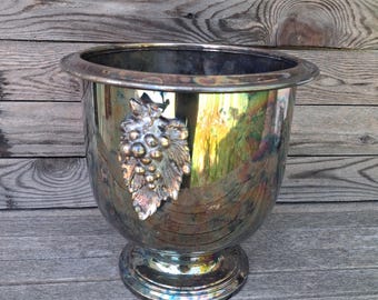 vintage silver metal bottle bucket