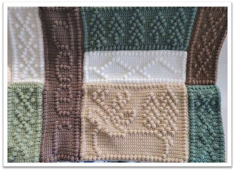 Deer Baby Blanket Bobble Crochet Pattern Etsy