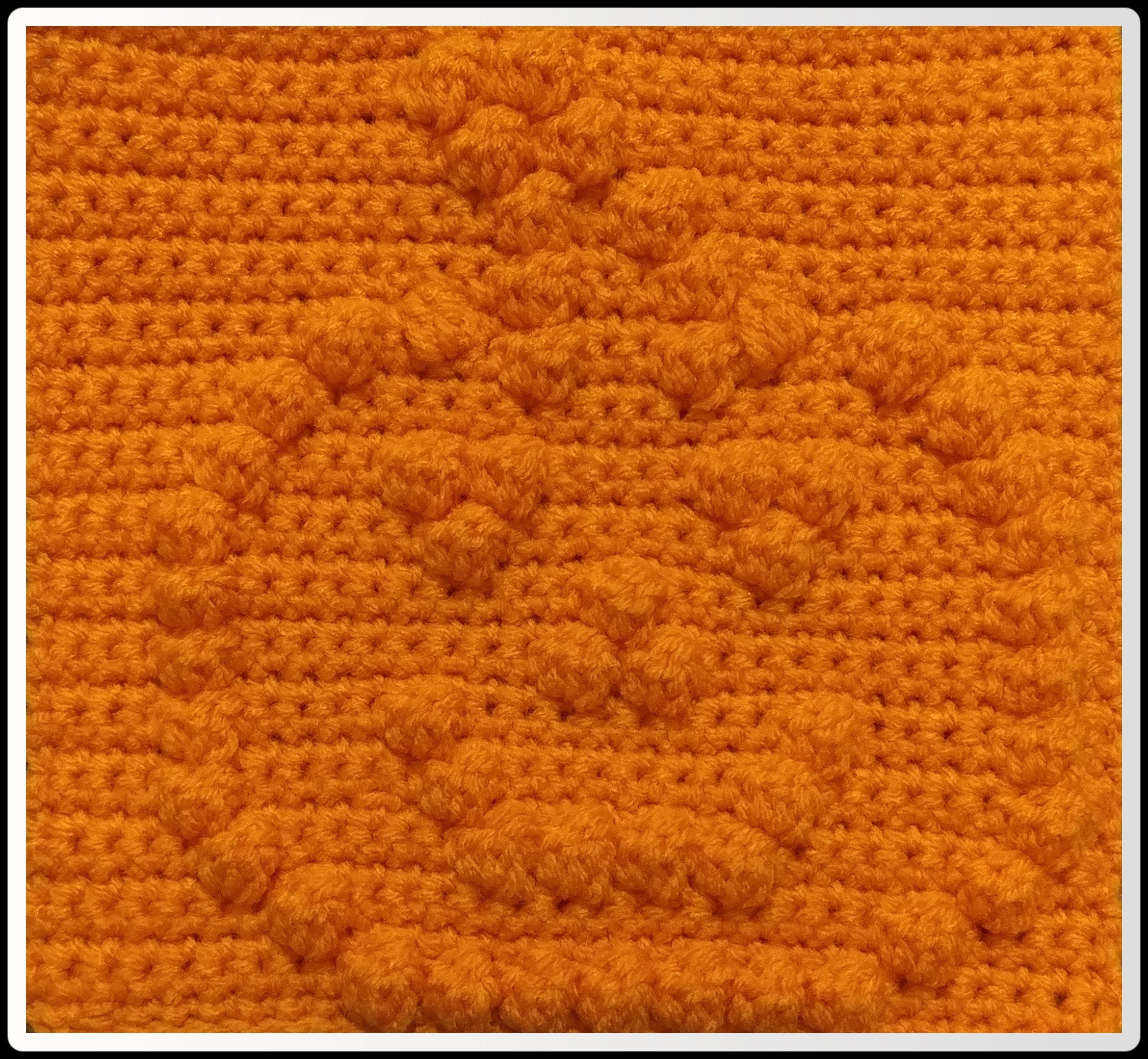 38 Crochet Square Patterns to Build Your Next Project 17 Bobble Crochet Afghan Squares- Pumpkins and Spiders