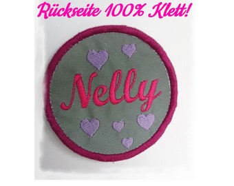 Reflective Klettie with desired name in desired color "heart"