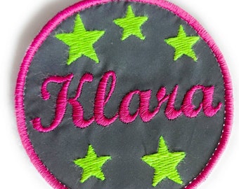 Reflector Kletti for school bags with a desired name