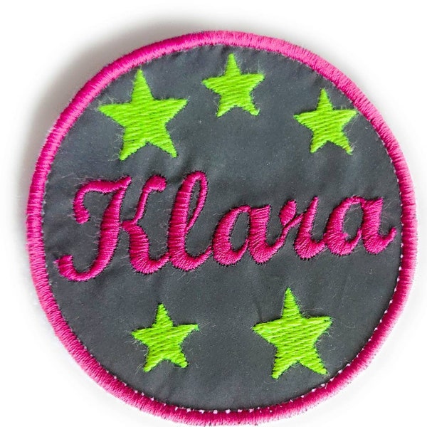 Reflector Kletti for school bags with a desired name