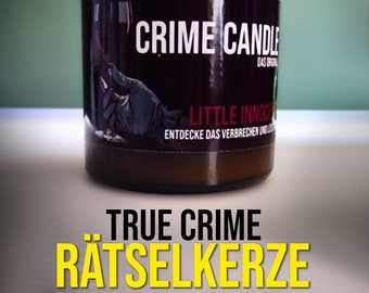 Original CRIME CANDLE "Little Innocent" – Rätselkerze mit Duft, ideales Geschenk für True Crime Fans! True Crime Kerze