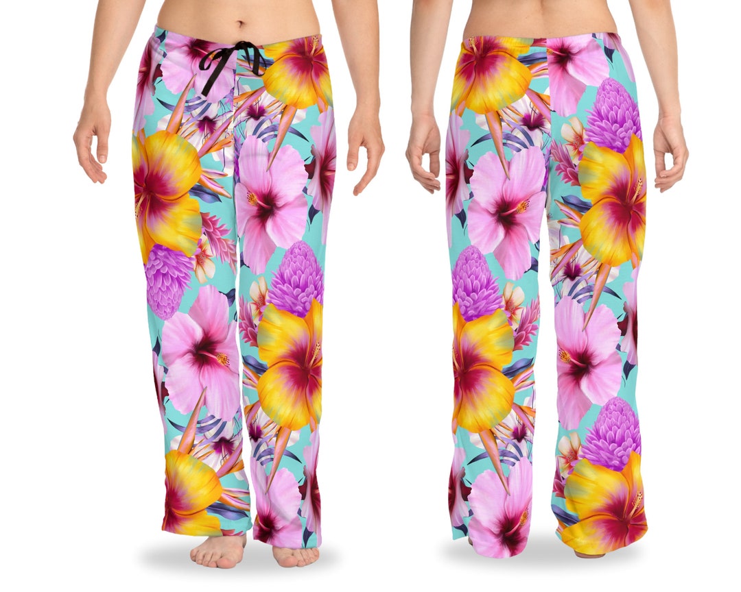Pajama Pants Floral Beach Pants Wide Leg Lounge Pants 6 Etsy
