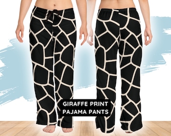 Stylish Giraffe Print Pajama Pants - Perfect Loungewear for Home, Beach, or Leisure - Great Gift for Her, Comfortable Pants, Safari-Inspired