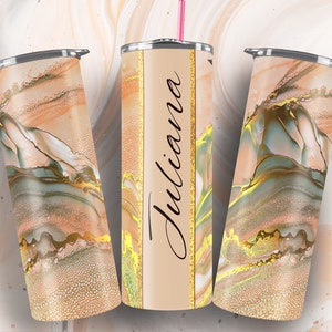 Gold Marble #4 – Add Your Own Name Skinny Tumbler Seamless Sublimation Design Download 20oz Straight and Tapered Alcohol Ink Marble Style
