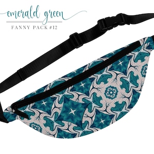 Fanny Pack – Emerald Green #12 | Canvas Waist Bag | Designer Belt Bag | Bohemian Hip Bag | Stylish Fanny Pack