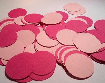 1" Rose and Pale Pink Circle Confetti, Wedding Confetti,  Bridal Shower Confetti, Table Scatter,  Birthday Table Decor, Baby Shower Confetti