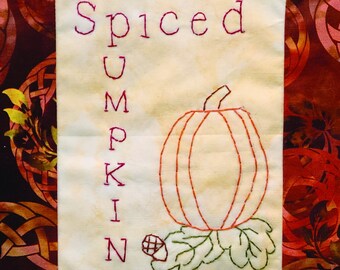Spiced Pumpkin Postcard pattern / Embroidery pattern / Quilt pattern
