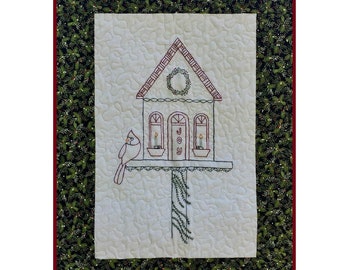 Holiday House embroidery pattern / quilt pattern