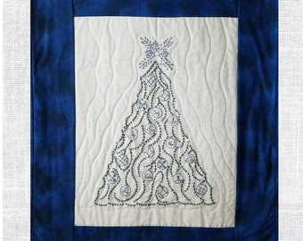 Blue Christmas embroidery pattern / quilt pattern