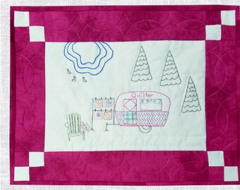Camping Quilter embroidery pattern / quilt pattern