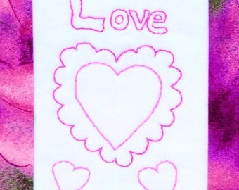 Love Postcard pattern / embroidery pattern / quilt pattern