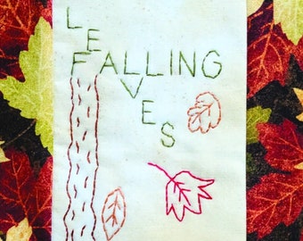 Leaves Falling Postcard pattern / Embroidery pattern / Quilt pattern