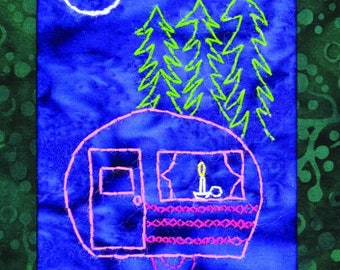 Cozy Camper Postcard pattern / embroidery pattern / quilt pattern