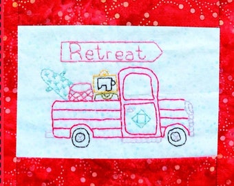 Retreat Pickup Postcard pattern / embroidery pattern / quilt pattern