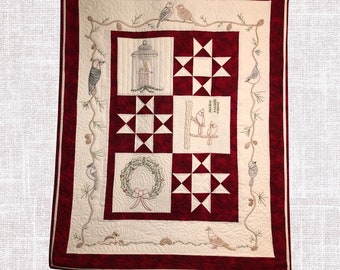 Woodland Holiday - Block of the Month quilt pattern / embroidery pattern