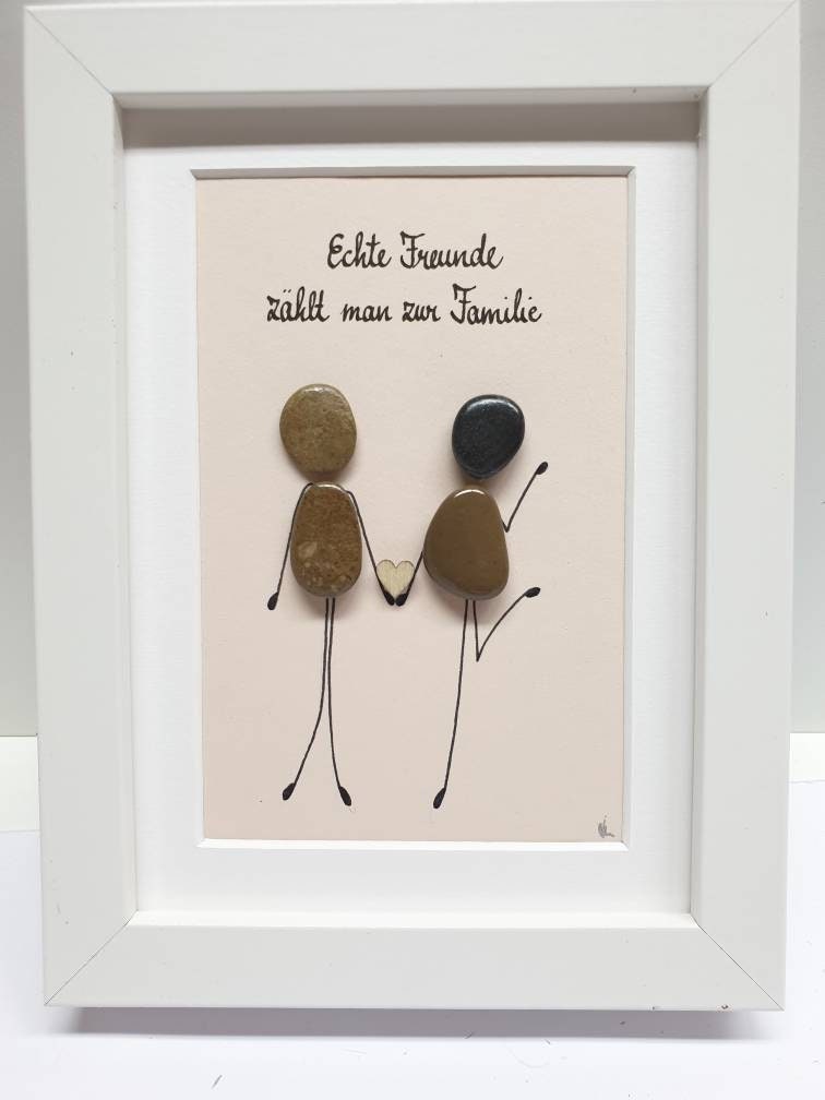 Steinbilder Freundschaft Echte Freunde zählt man zur Familie