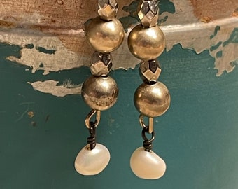 Silver and Pearl Earrings