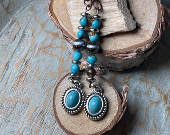 Turquoise and Silver Earrings