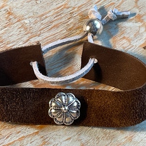 Suede and Silver Bracelet. Adjustable. image 1