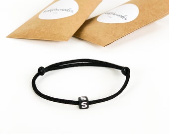 Personalisiertes Armband Schwarz Geschenk Partner | Geburtstag | Muttertag Vatertag | Valentinstag | Jahrestag | Hochzeitstag