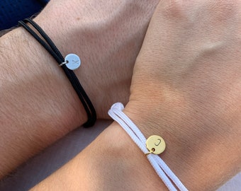 Pulseras de pareja personalizadas en blanco y negro